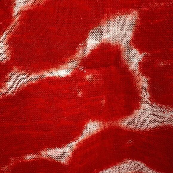 Ali Miles Top Shirt Womens Large Red Orange Knit Tie Die Breathable Tunic Bright - Picture 9 of 13